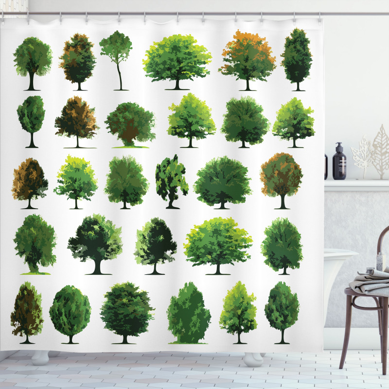 Pines Planes Bushes Tree Shower Curtain
