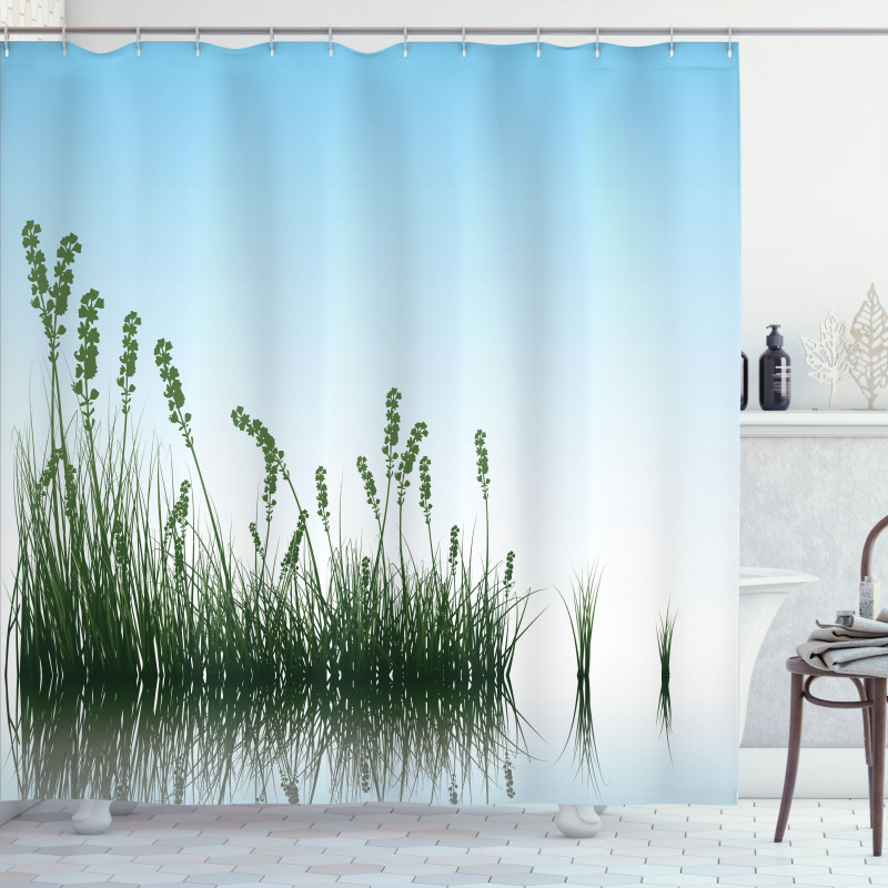 Scenery Lake Bushes Shower Curtain