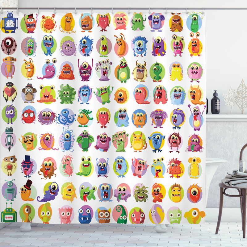 Baby Mosters Cartoon Shower Curtain
