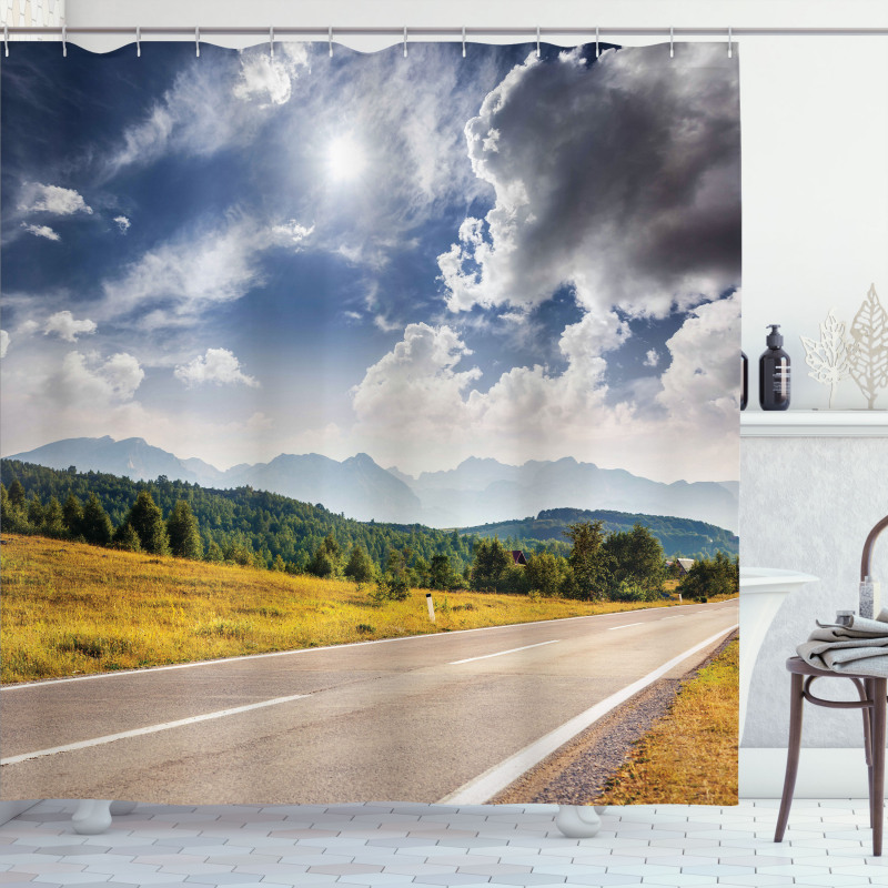 Road Hot Sunny Road Shower Curtain