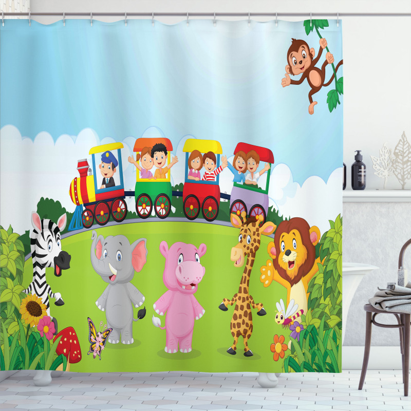 Happy Children Safari Shower Curtain