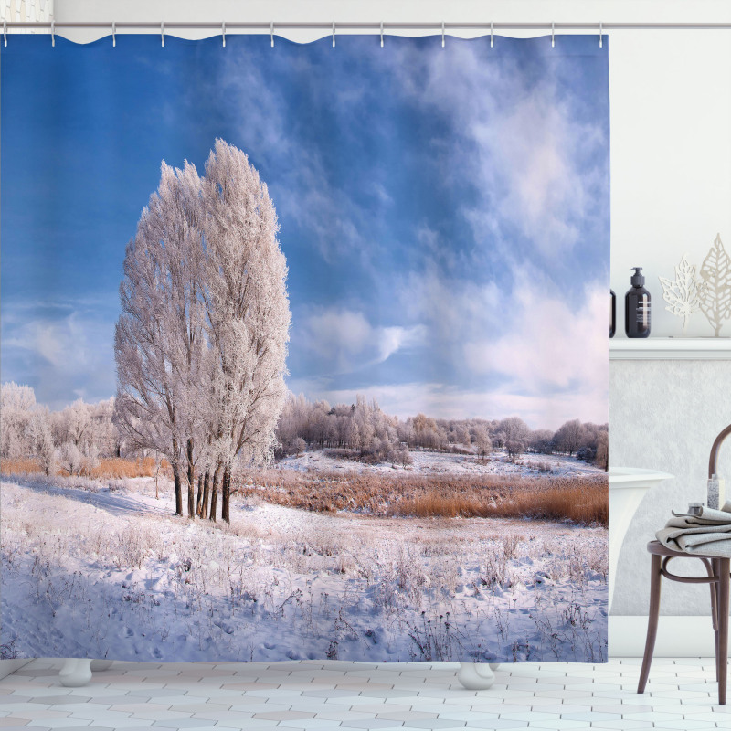 Winter Snow Landscape Shower Curtain