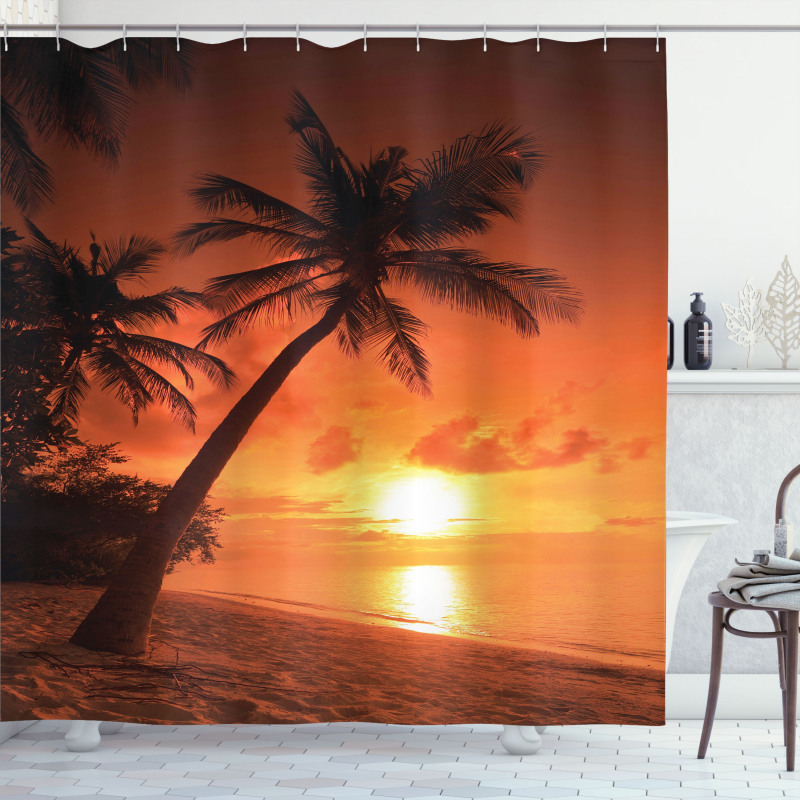 Twilight Coconut Palms Shower Curtain