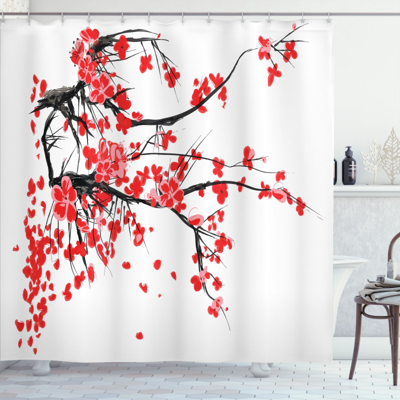 Japanese Spring Blooms Shower Curtain
