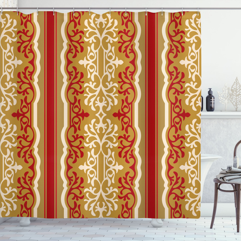 Middle East Swirl Motif Shower Curtain