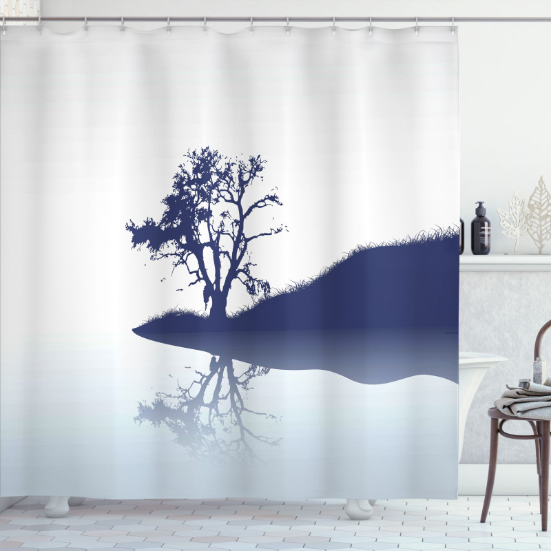 Lonely Tree by Lake Shower Curtain