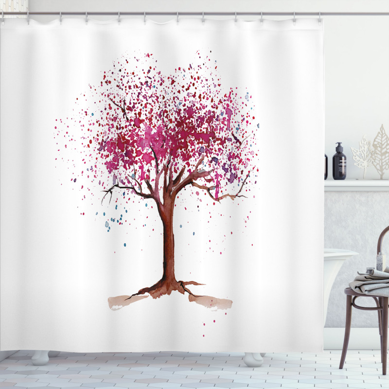Blossom Buds Sakura Tree Shower Curtain