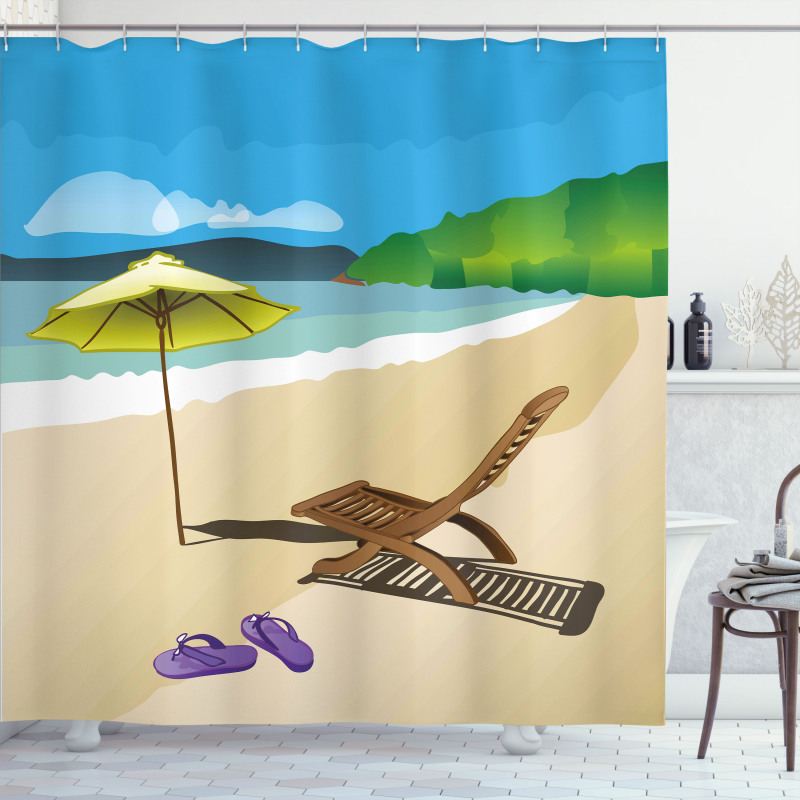 Sunshine Sand Waves Shower Curtain