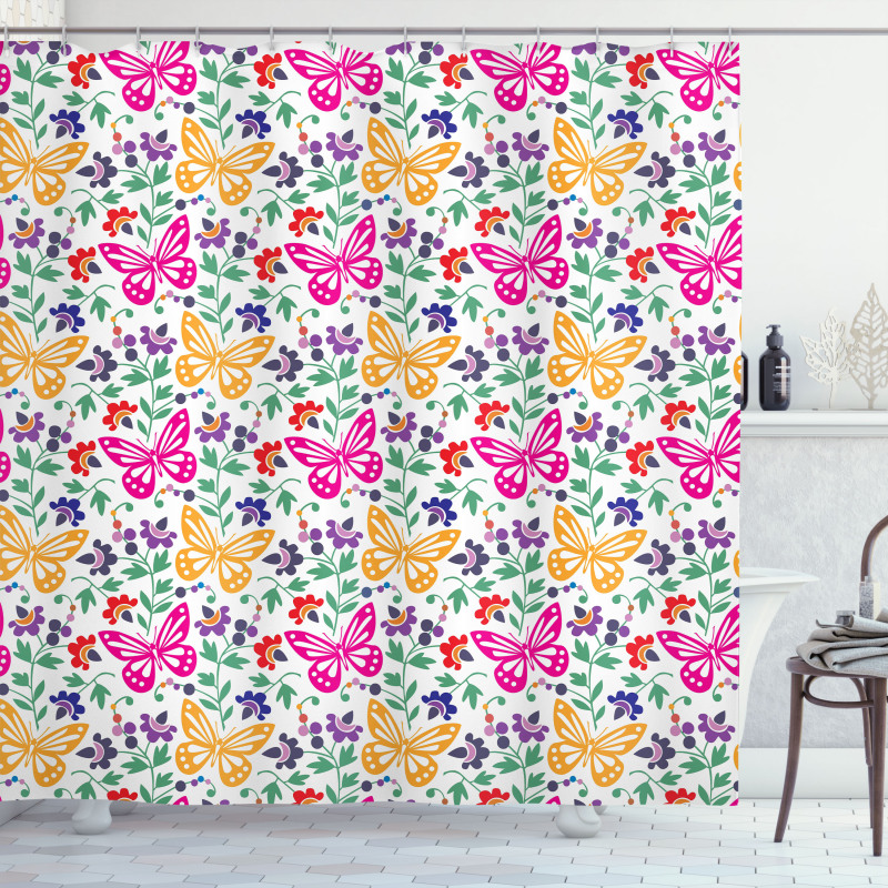 Vibrant Summer Blooms Shower Curtain