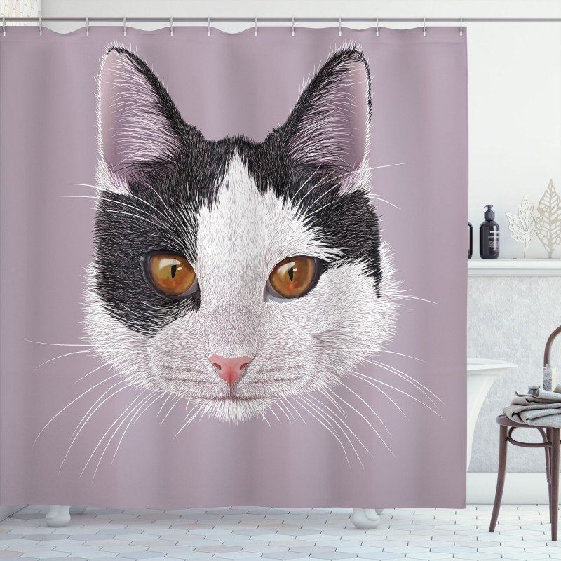 Pet Cat Kitty Portrait Shower Curtain