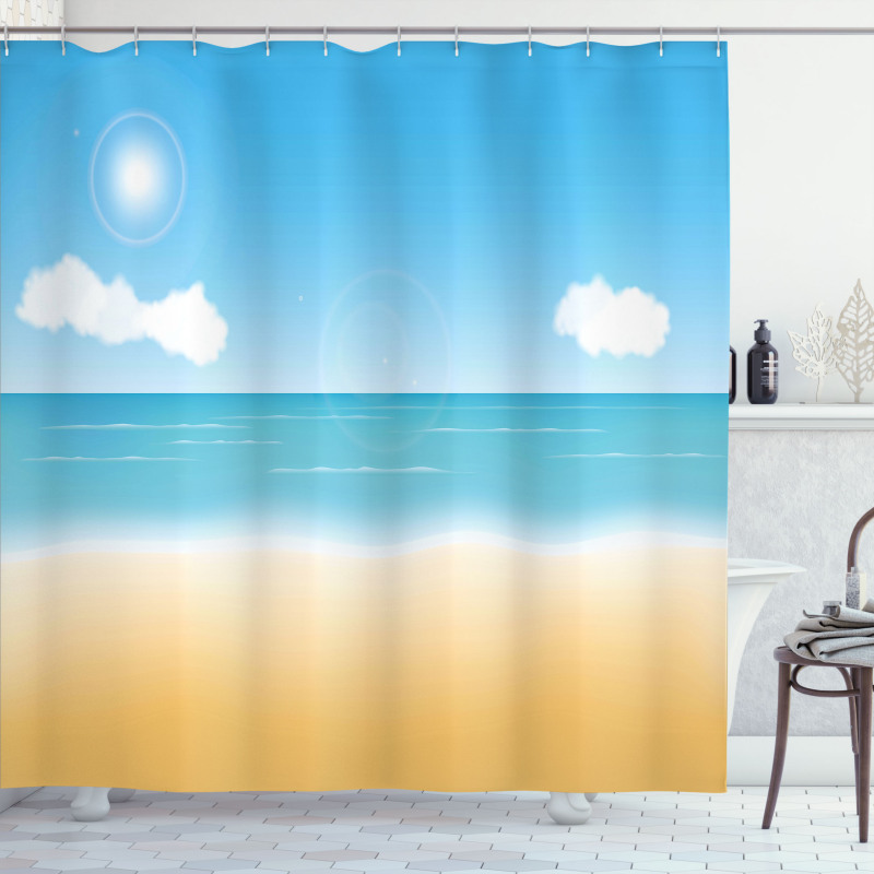 Relaxing Sunny Seaside Shower Curtain