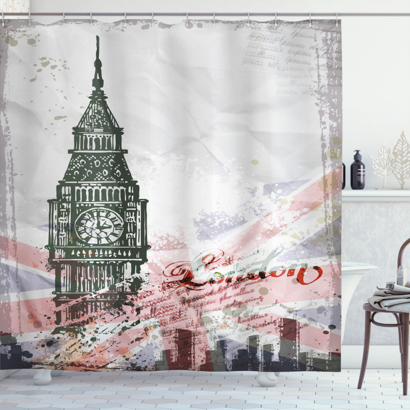 Vintage Big Ben London Shower Curtain