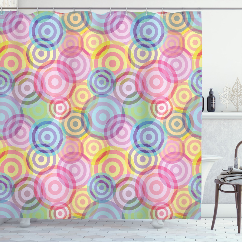 Geometric Circles Rounds Shower Curtain