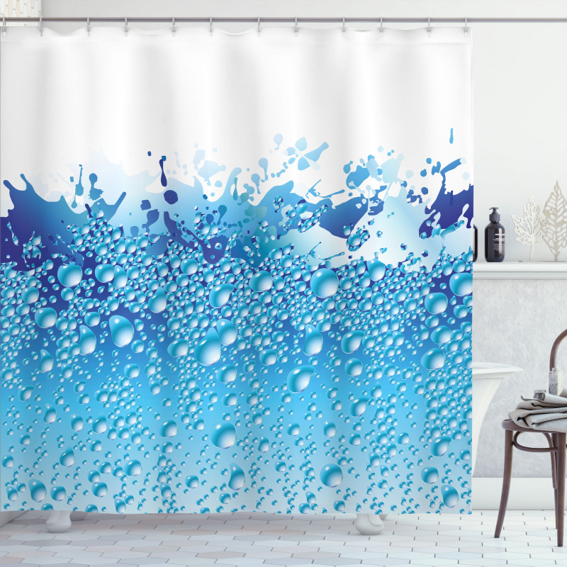 Bubbles Splashes Drops Shower Curtain