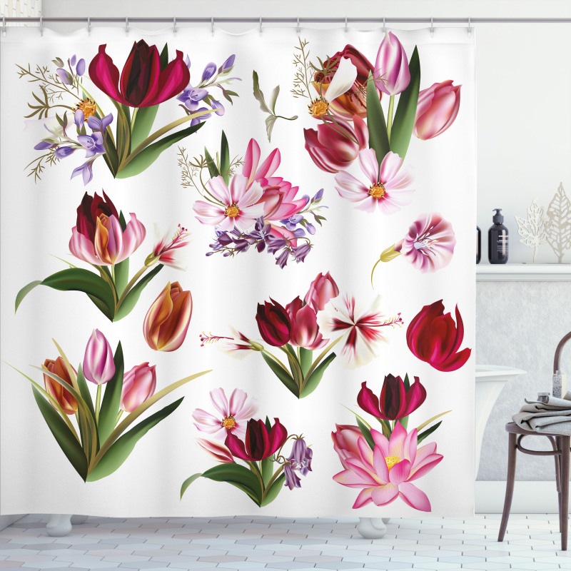 Composition of Flowers Shower Curtain
