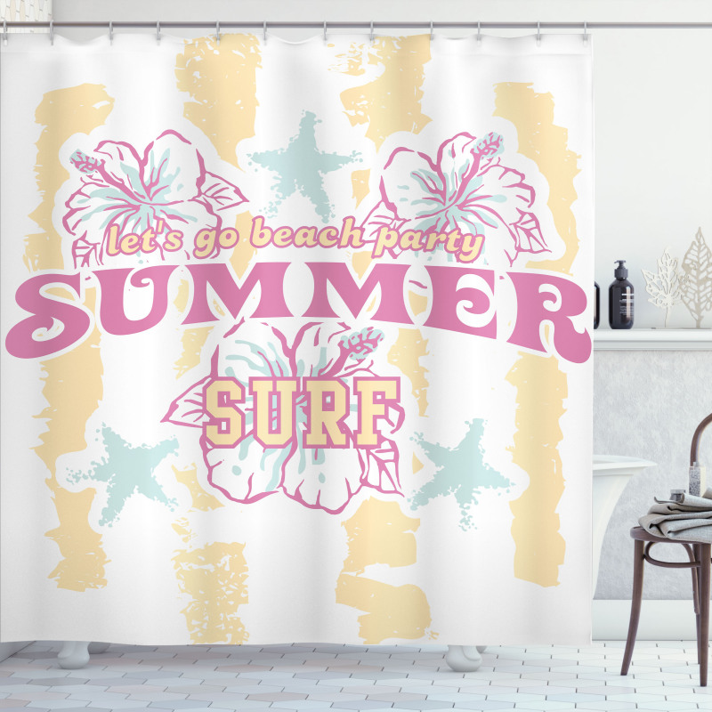Flowers Surf and Summer Shower Curtain