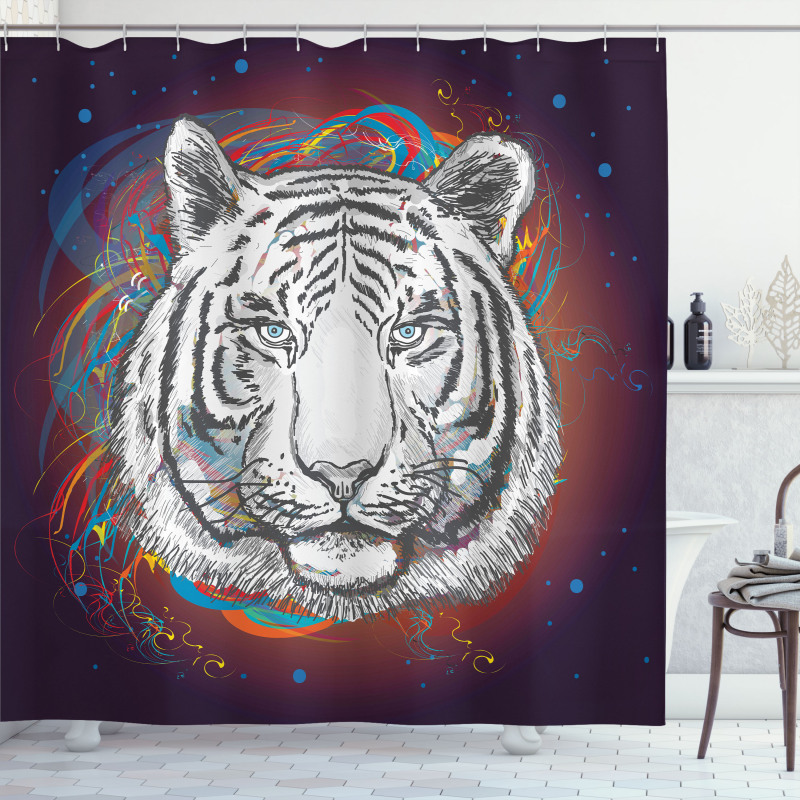 Tiger from Outer Space Shower Curtain