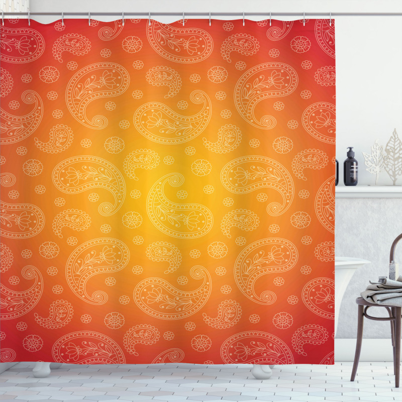 Ombre Floral Shower Curtain