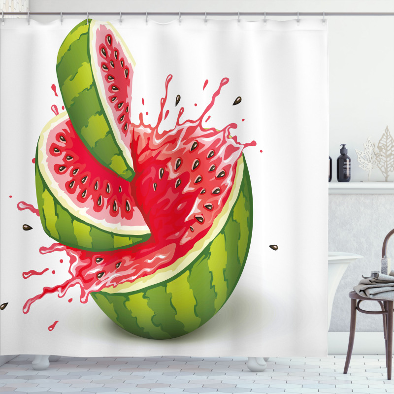 Watermelon Cuts Juice Shower Curtain