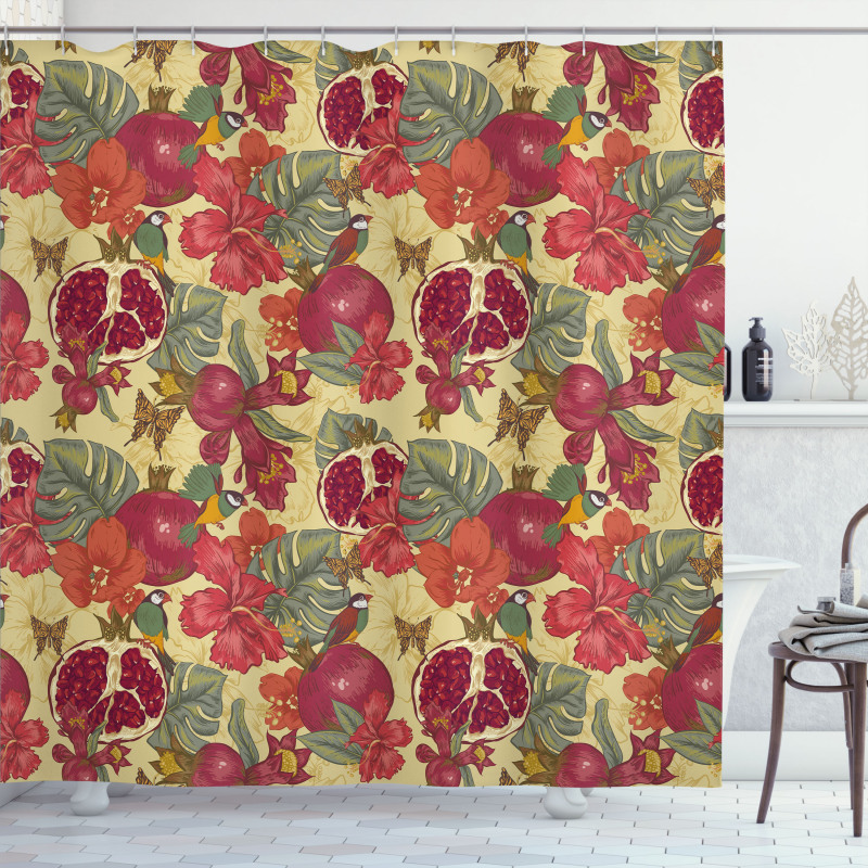 Exotic Wild Tropic Birds Shower Curtain