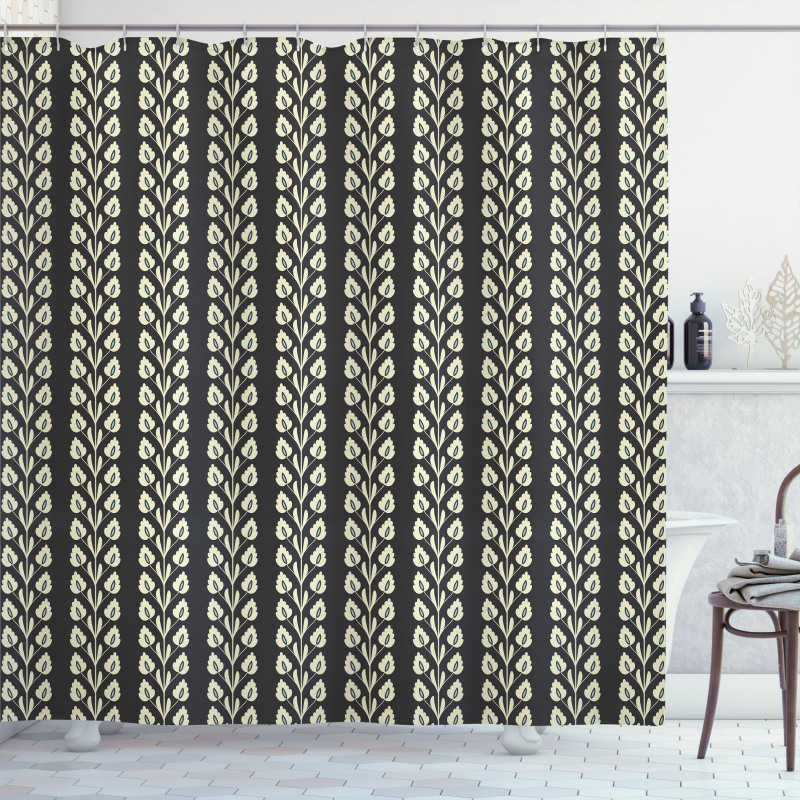 Vertical Wavy Leaf Shower Curtain