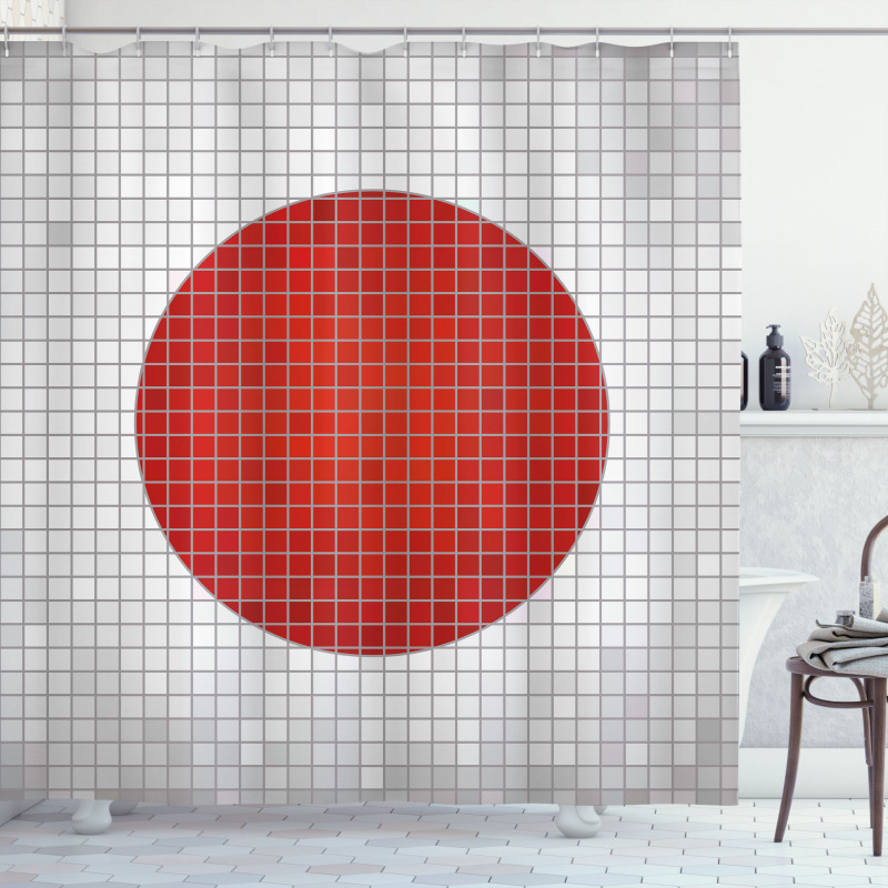 Mosaic Flag of Japan Shower Curtain