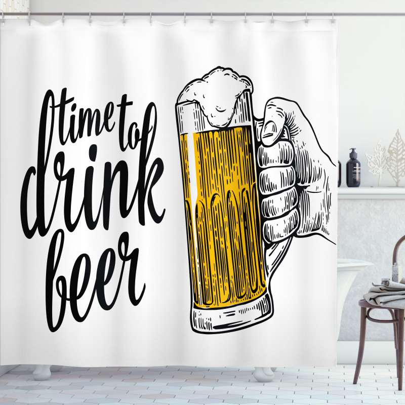 Time to Drink Beer Man Shower Curtain