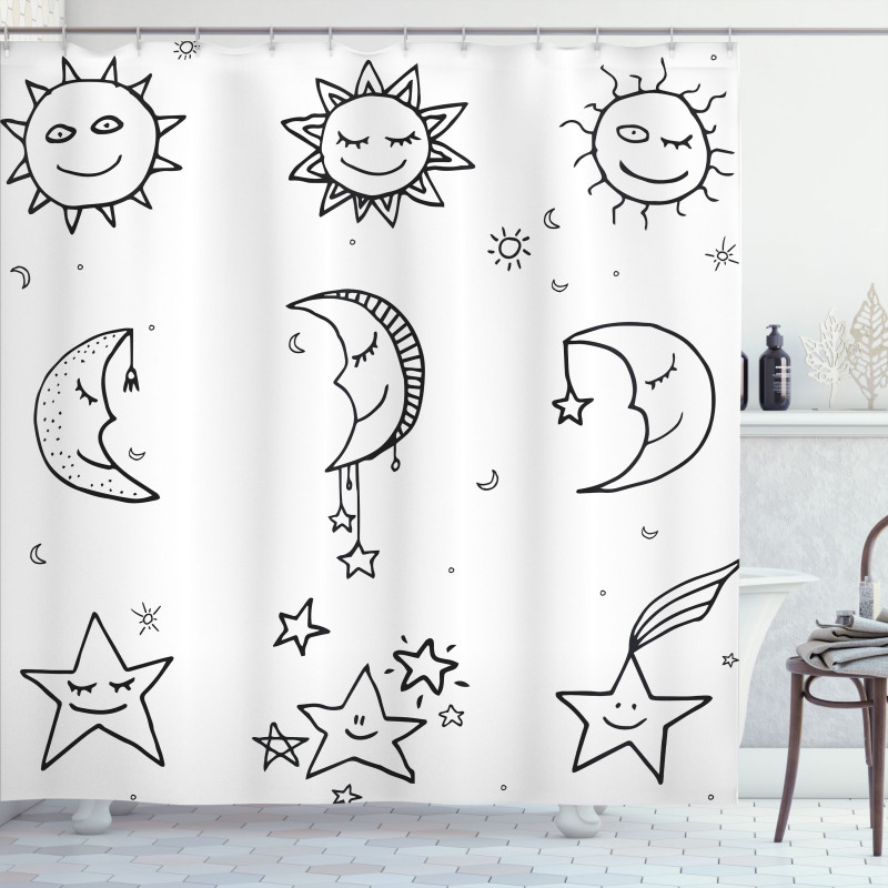 Sketchy Image Sun Shower Curtain