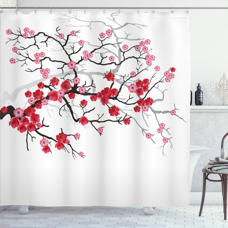 Blossoms Sakura Plant Shower Curtain