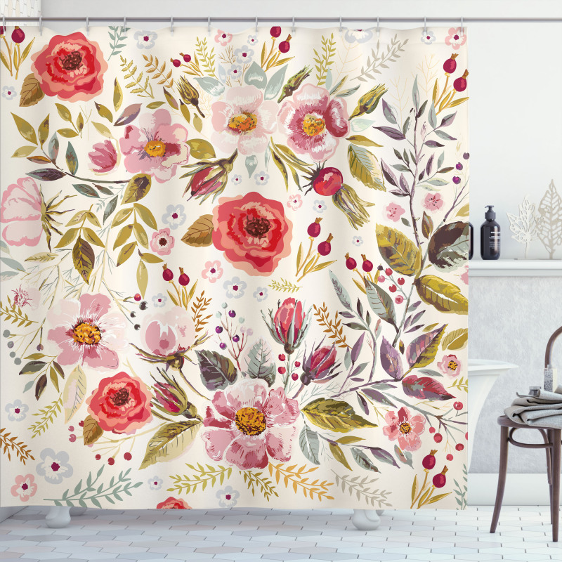 Flowers Roses Blooms Shower Curtain