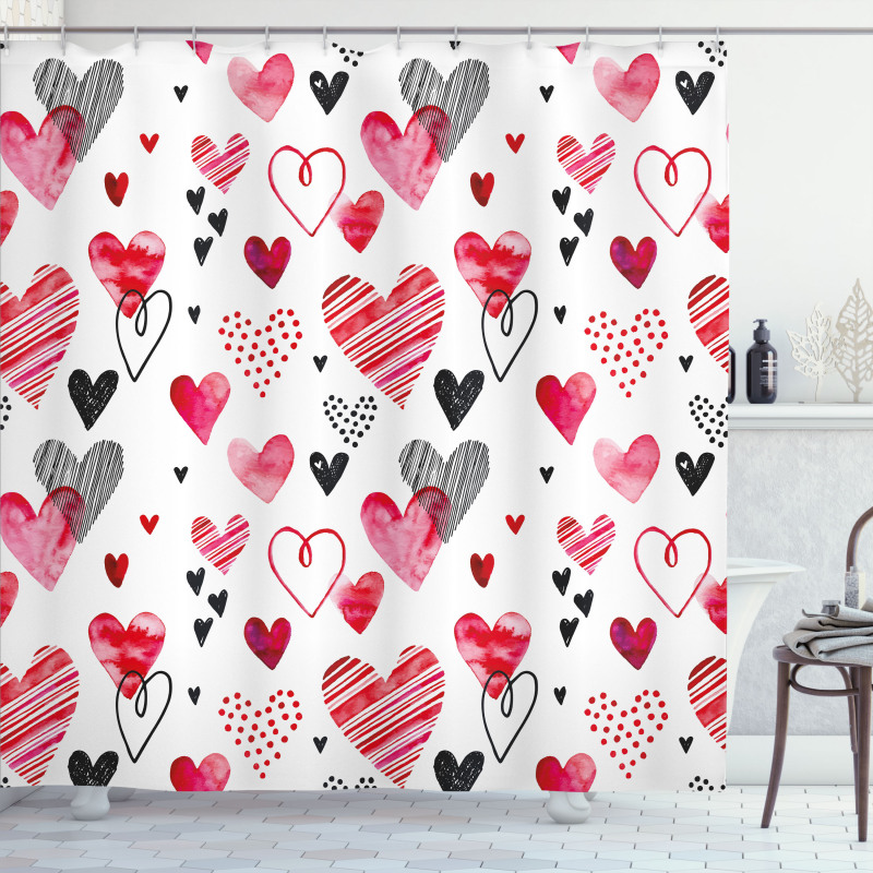 Various Heart Shapes Shower Curtain