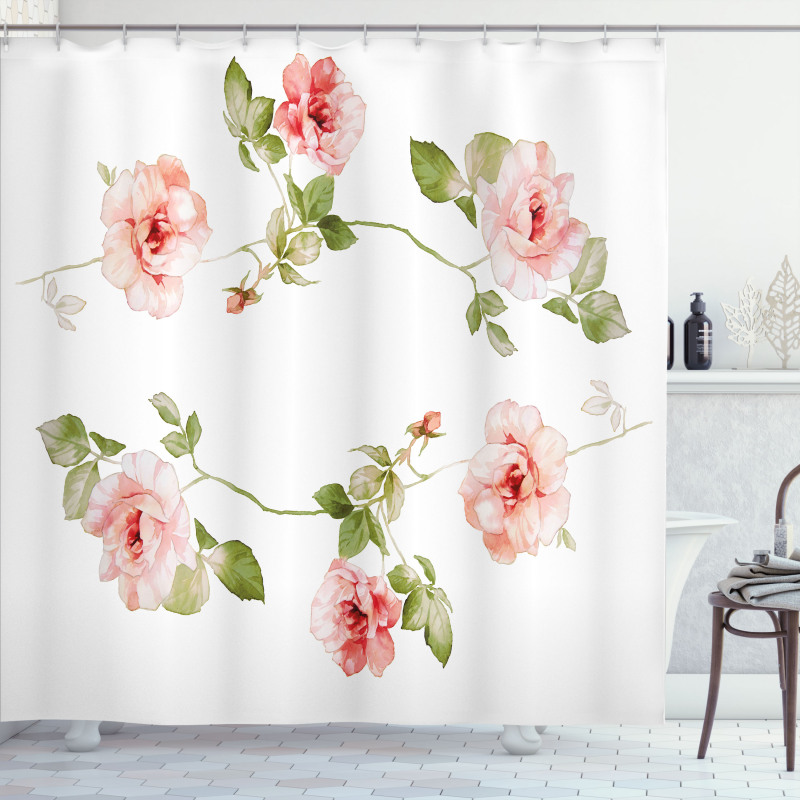 Rose Flower Petals Shower Curtain