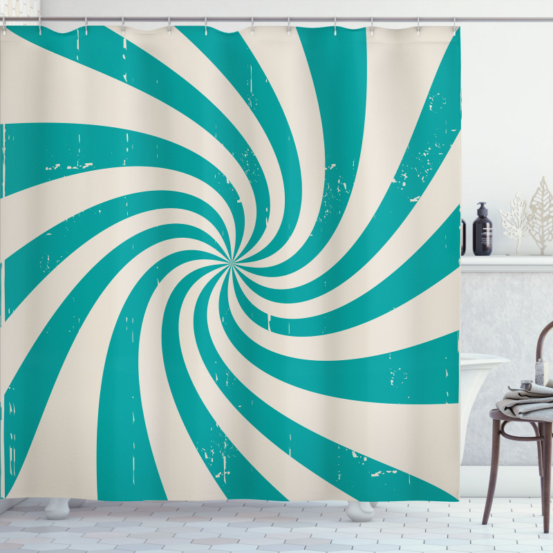 Nostalgic Spiral Colors Shower Curtain