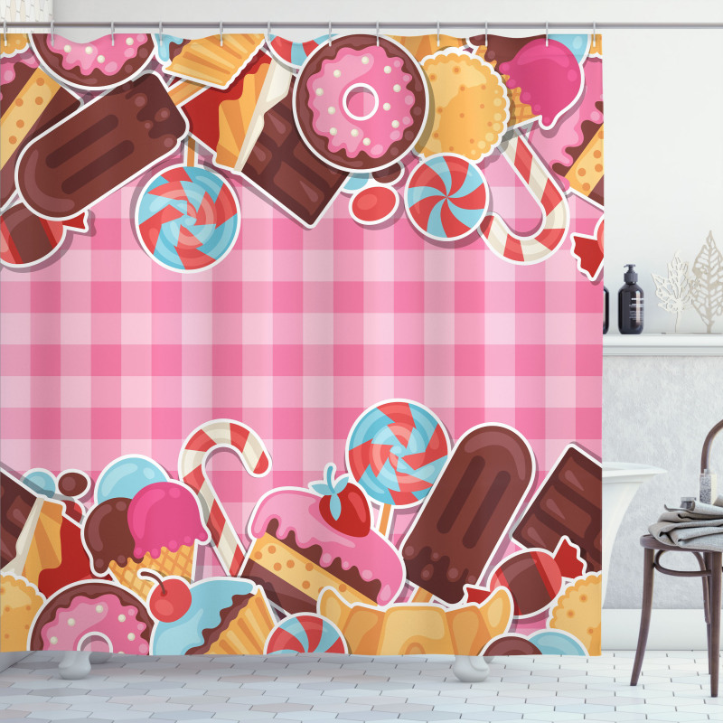 Candy Cookie Sugar Cake Shower Curtain