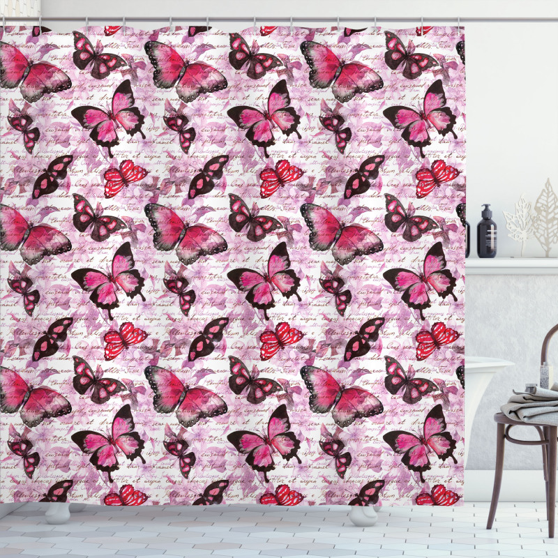 Paintbrush Butterfly Shower Curtain