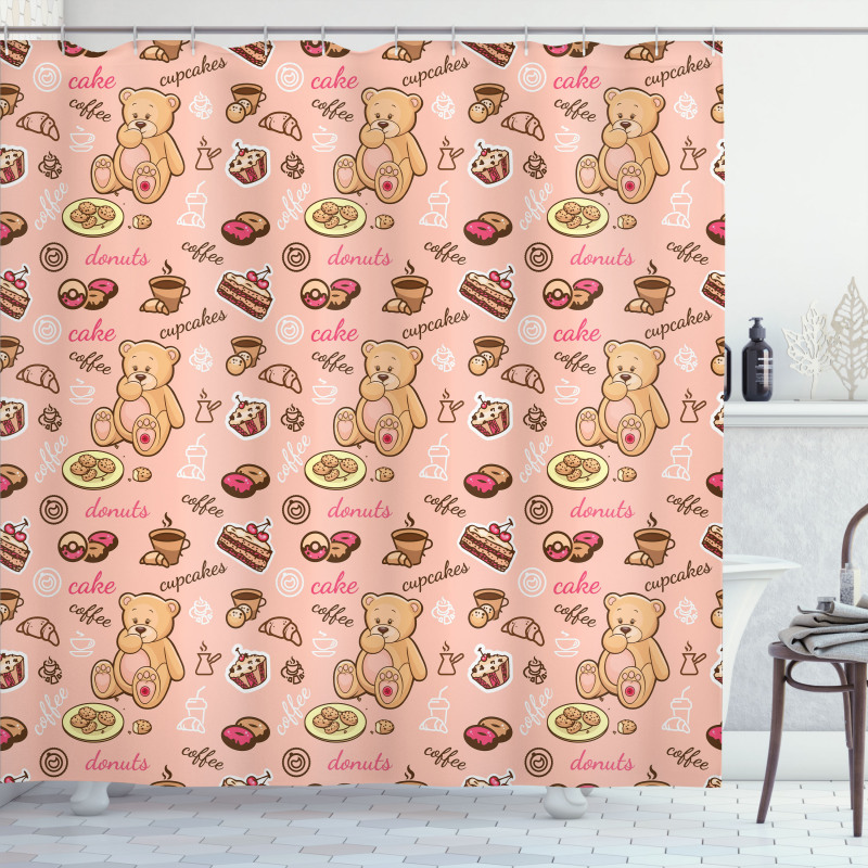 Cupcakes Cookies Donuts Shower Curtain