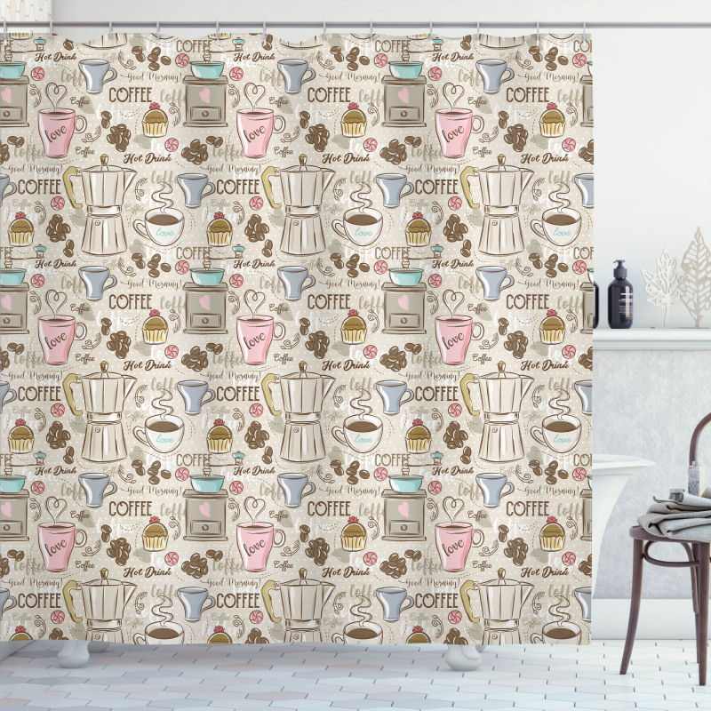 Coffee Espresso Machine Shower Curtain