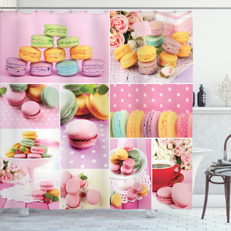 Macaroons Napkins Dots Shower Curtain