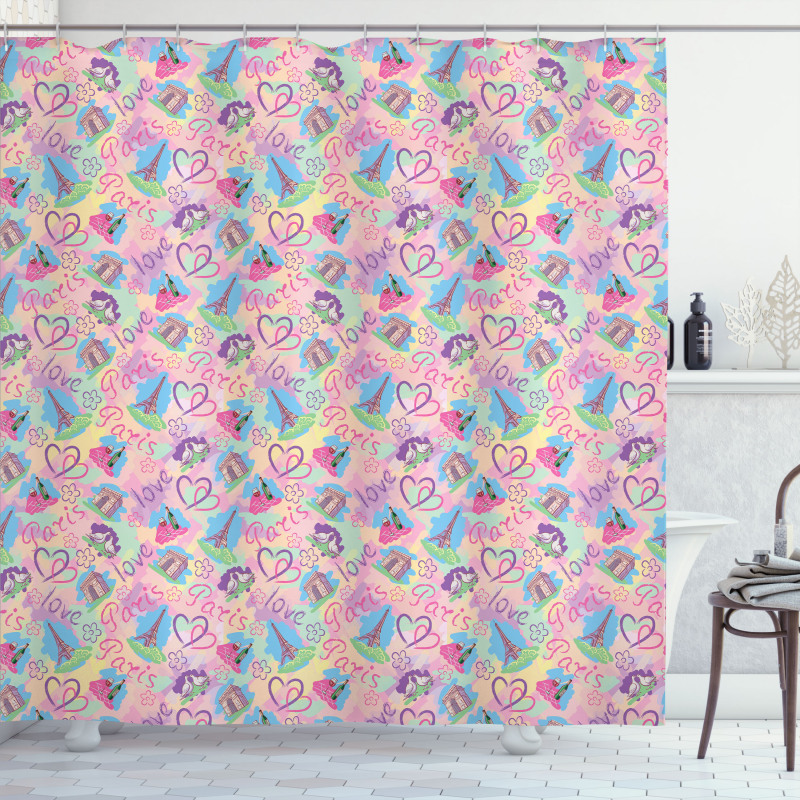 Vintage Landmarks Shower Curtain