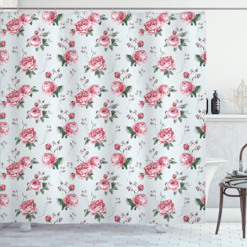Spring Flowers Roses Shower Curtain