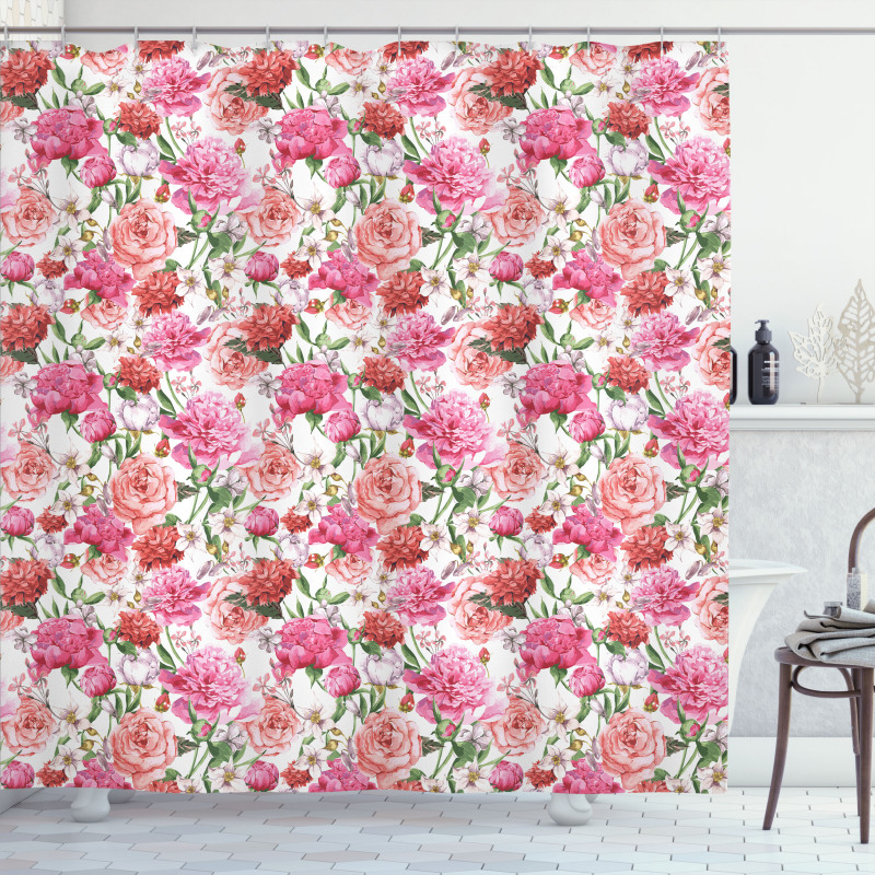 Spring Garden Roses Shower Curtain