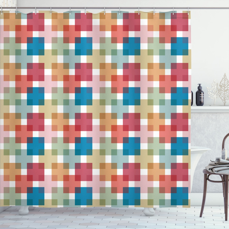 Wall or Floor Squares Shower Curtain