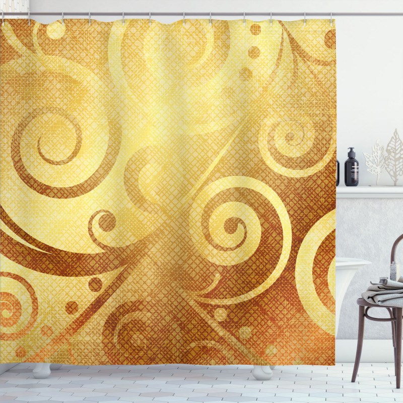 Floral Swirls Leaves Shower Curtain
