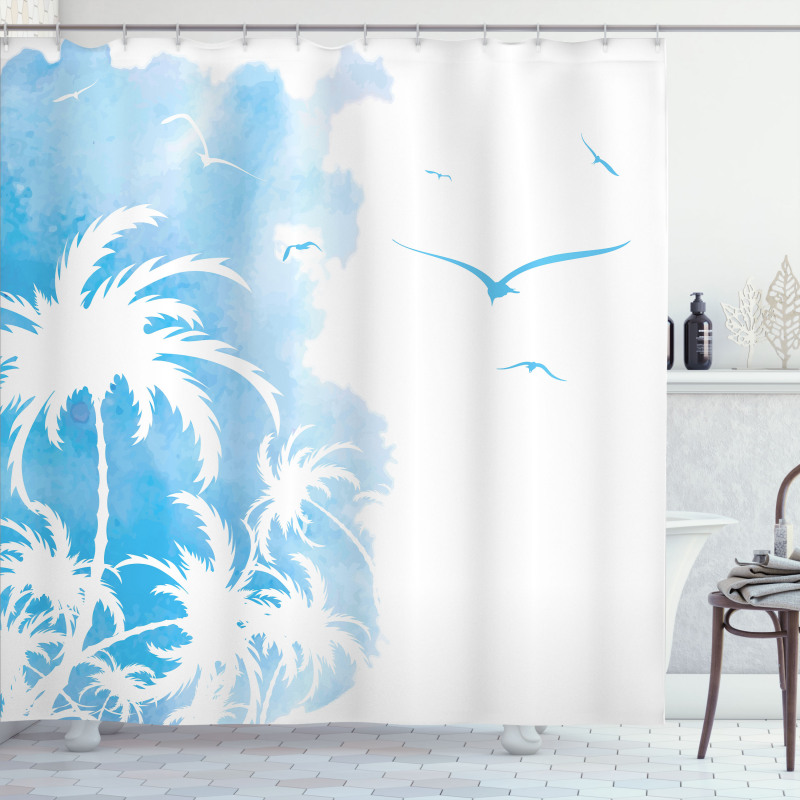 Island Palms Abstract Shower Curtain