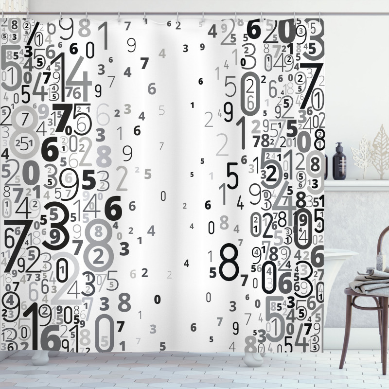 Mathematic Numbers Image Shower Curtain