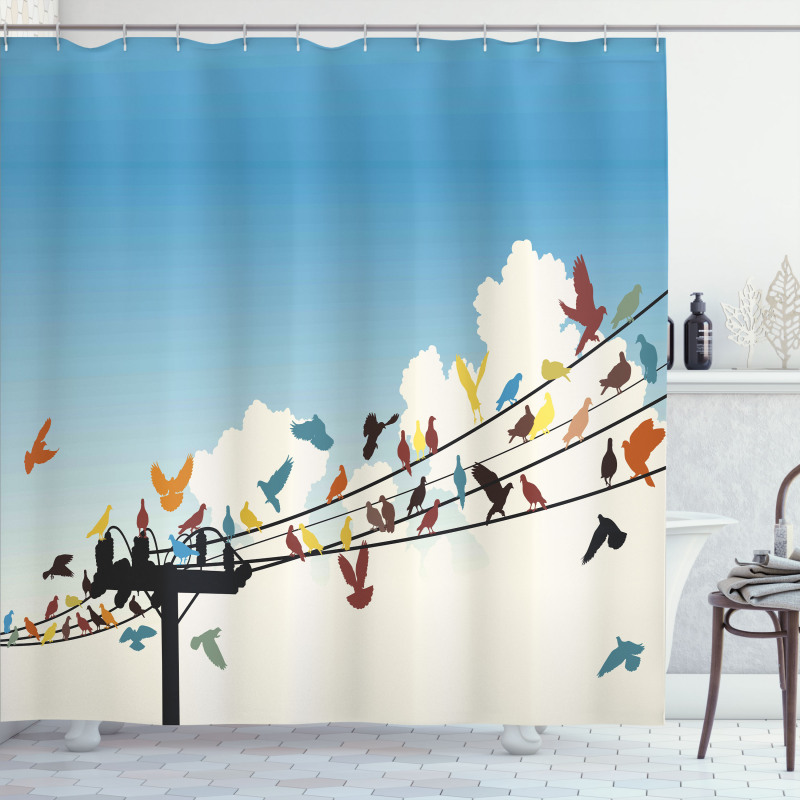 Animals Bird Silhouettes Shower Curtain