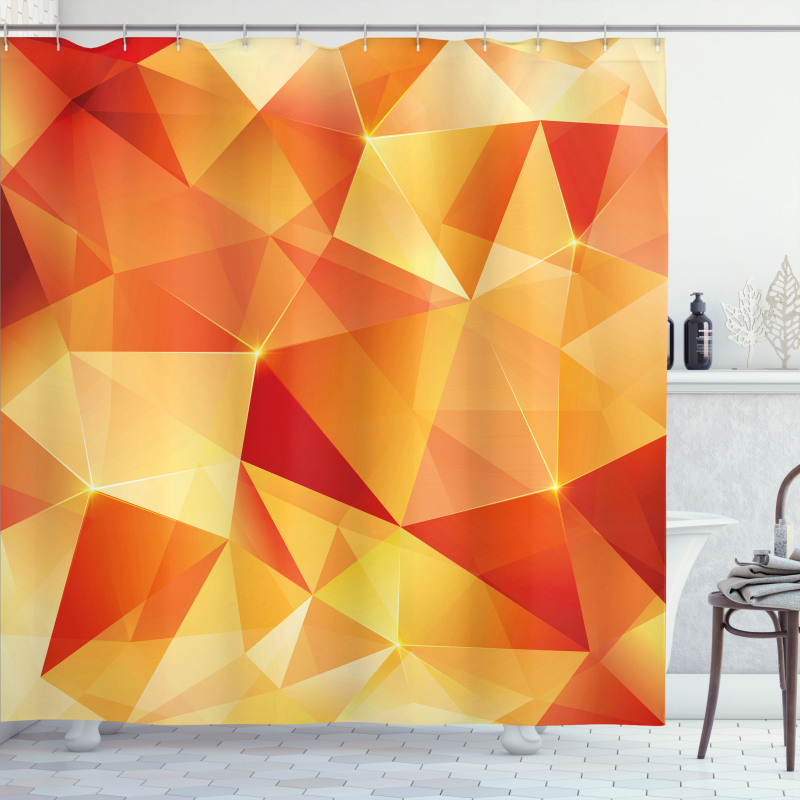 Orange Triangles Art Shower Curtain