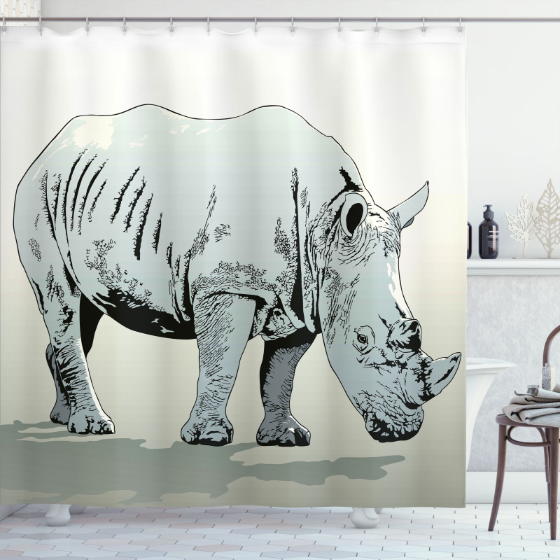 Rhinoceros Art Shower Curtain