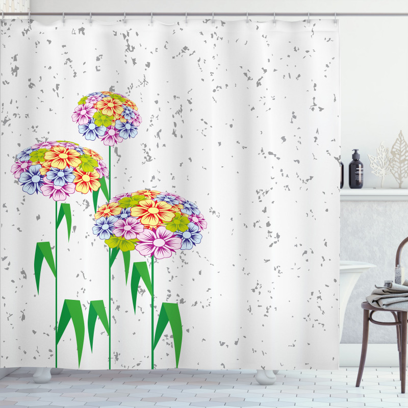Colorful Daisies Artwork Shower Curtain