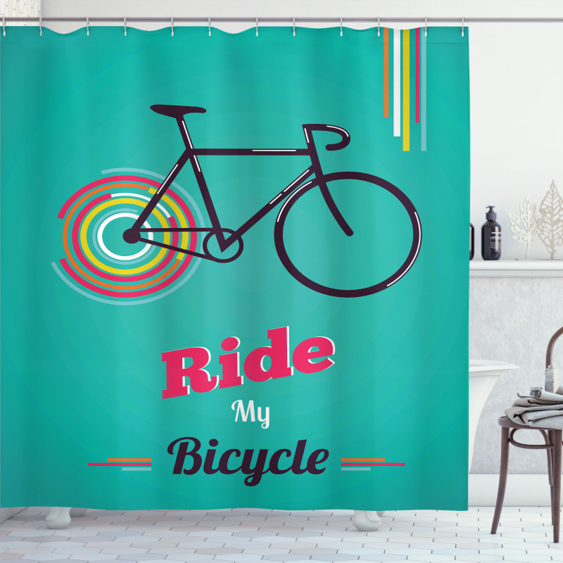 Retro Bicycle Design Shower Curtain